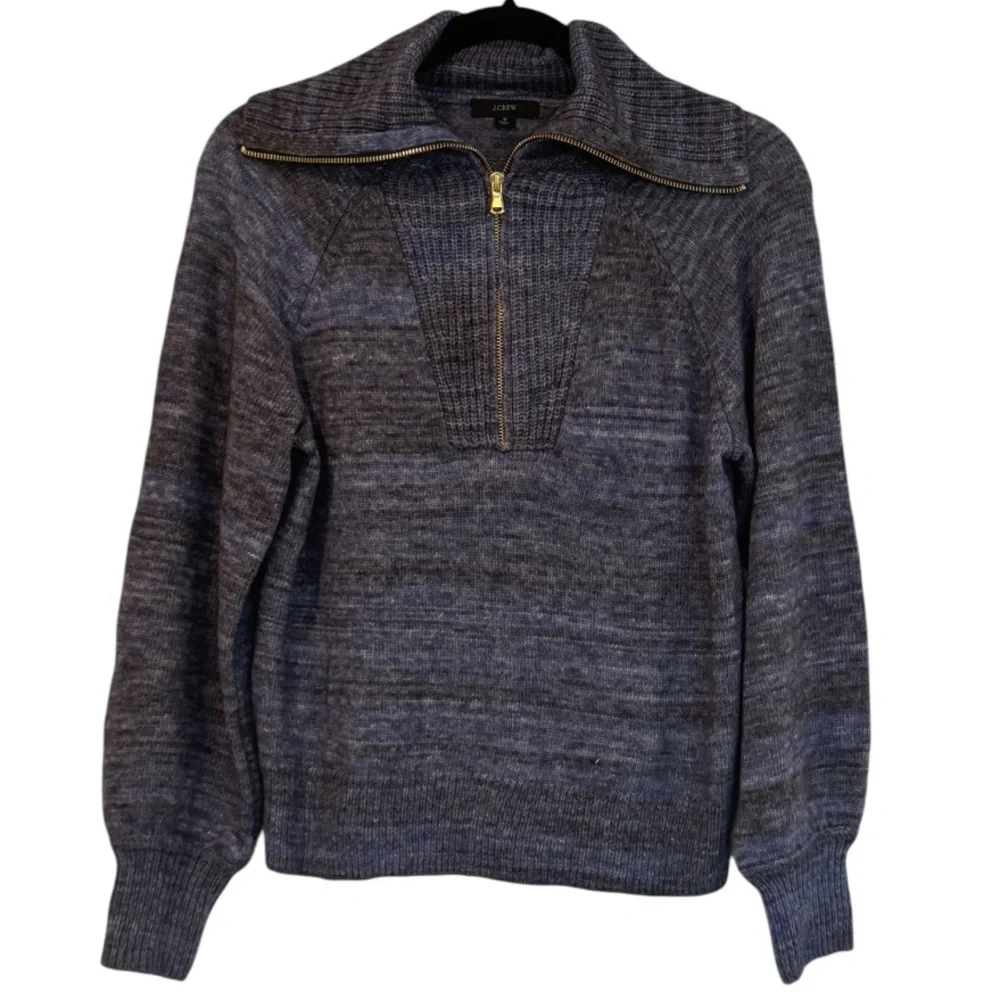 J.Crew Space-Dyed Half-Zip Merino Wool Cashmere Sweater Blue Size M